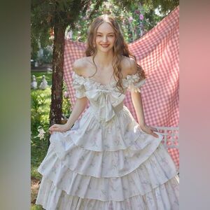 Lacemade Bloom in Coral Island Floral Corset Dress